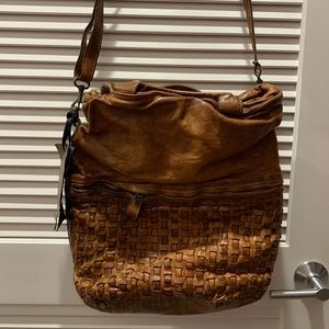 Woven Leather Crossbody Purse
